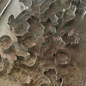 Metal Cookie Cutters- Lot of 17 Assorted- including Halloween, Hearts, and Stars